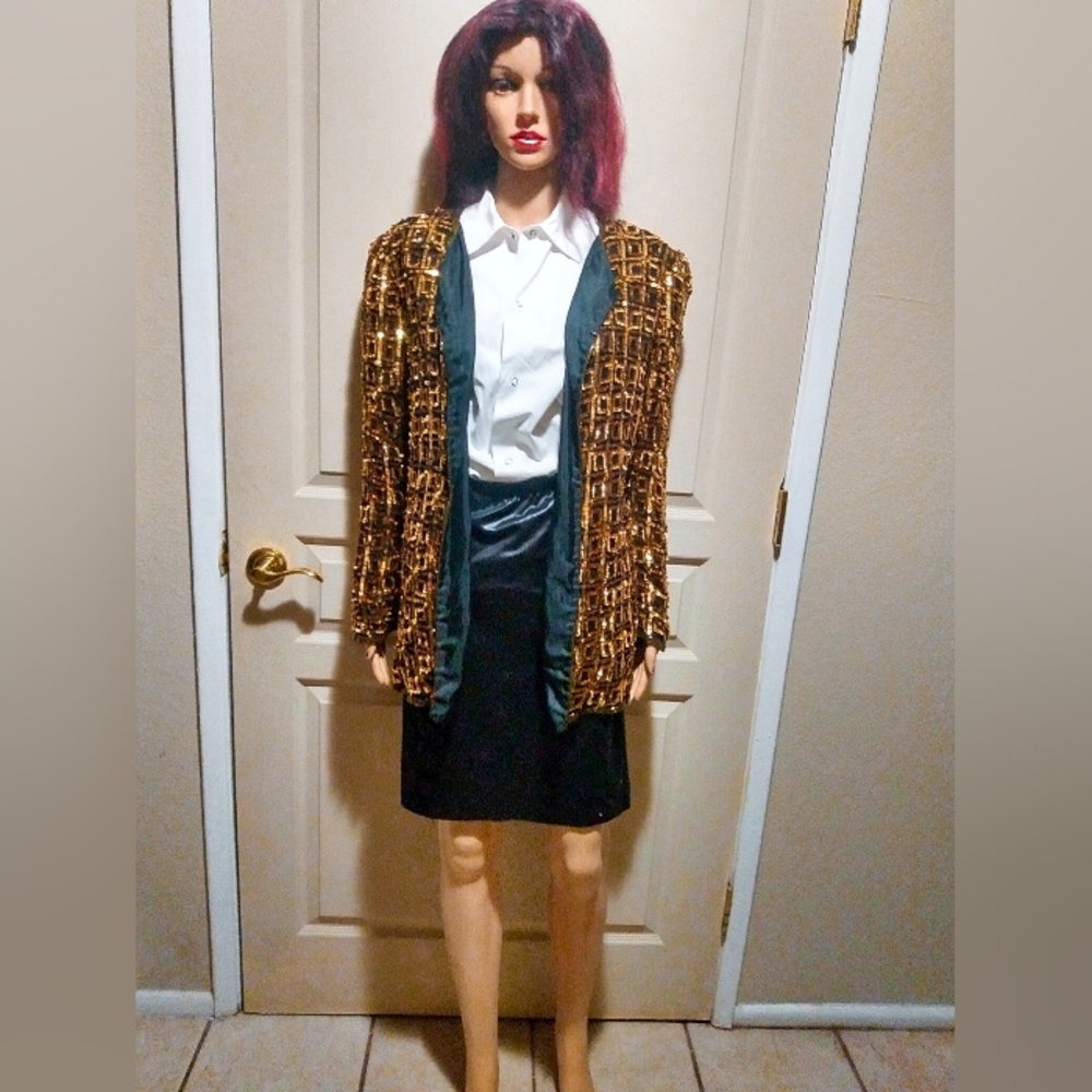 Vintage Carina Gold Sequin Jacket.
